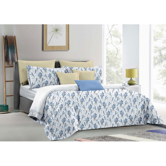 Linge de lit en flanelle avec fermeture, couleur Bleu, 140x200 cm