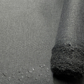 Tissu imperméable imitation lin, 220 g/m², 160 cm, Gris Fonce