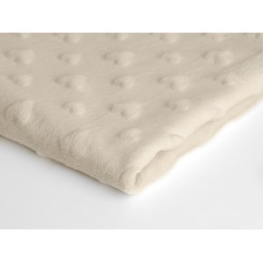Tissu minky coeurs, 330 gr/m2, largeur 160 cm, ecru Tissu minky coeurs, 330 gr/m2, largeur 160 cm, ecru