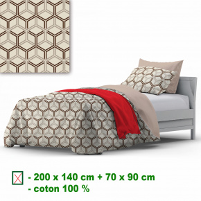 Linge de lit en coton avec fermeture, couleur Beige, 140x200 cm Linge de lit en coton avec fermeture, couleur Beige, 140x200 cm