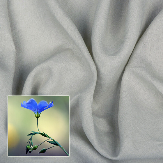 Přírodní lněná látka Oskar barva sv. šedá 265 gr/m2