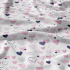 Tissu coton au métre couleur blanche coeurs rose 