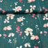 Tissu en coton au mètre, 125 g/m², largeur 160 cm, imprimé à fleurs sur fond vert