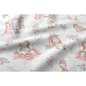 Tissu coton au métre imprimé, couleur blanche, 160 cm