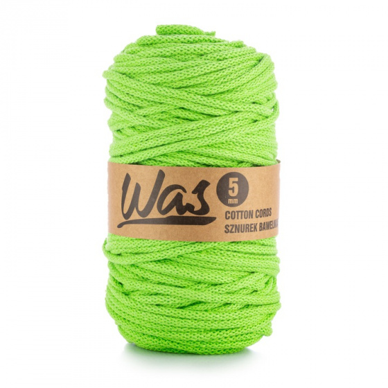 Cordons tressé coton 5 mm, 100 m, couleur vert clair 200