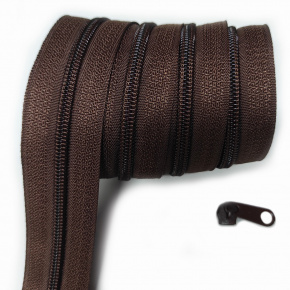Fermeture à glissière en spirale maronn  5 mm au métre 