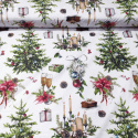 Tissus en coton de Noël au mètre, motif Sapin de Noël blanche, 160 cm