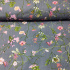Tissu en coton au mètre, 125 g/m², largeur 160 cm, imprimé à fleurs champ sur fond gris