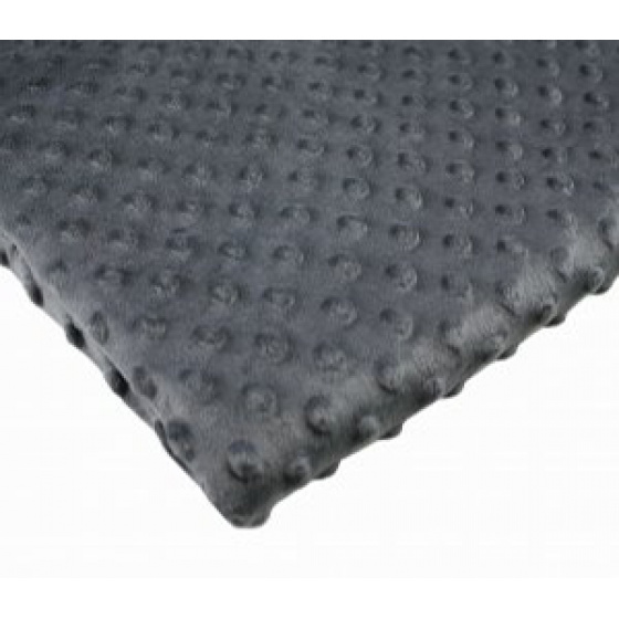 Tissu minky dot, 300 gr/m2, largeur 160 cm, graphite