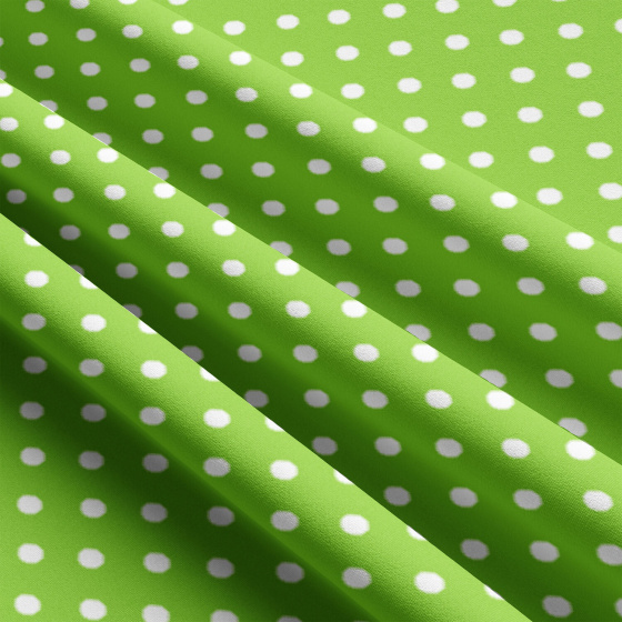 Tissu coton au métre couleur vert pois blanche 10 mm