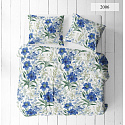 Tissu en coton au mètre, 125 g/m², largeur 160 cm, imprimé à fleurs sur fond blanc