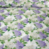 Tissu en coton au mètre, 125 g/m², largeur 160 cm, imprimé à lilas sur fond blanc