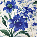 Cotton Fabric Flowers on White