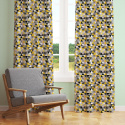 Tissu en coton uni au mètre, 125 g/m², largeur 160 cm, Triangulair jaune gris