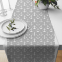Tissu coton au métre imprimé Ancres blanche sur gris