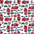 Tissu coton au métre imprimé Auto  police blanche