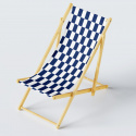 Tkanina zewnętrzna na leżaki i hamaki ogrodowe, kolor biało niebieska szachownica, 5x10 cm