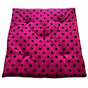 Coussin d'assise 40x40x2cm Pois Noir sur Amarante