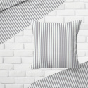 Tissu coton au métre couleur blanche rayé gris