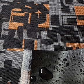 Tissu extérieur Imperméable PVC Codura 600D, 360 g/m², 150 cm, Mosaique Orange