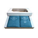 Serviette de toilette à broder en coton, éponge (3 pièces) Turquoise