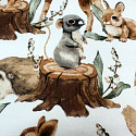 Tissu coton au métre imprimé Animaux couleur blanche