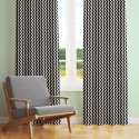 Tissu coton au métre couleur blanche zigzag noir