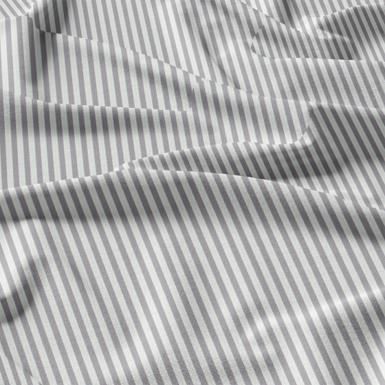 Tissu coton au métre couleur blanche rayé gris