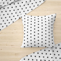 Tissu coton au mètre, 125 g/m², largeur 160 cm, imprimé Etoiles noir et blanche