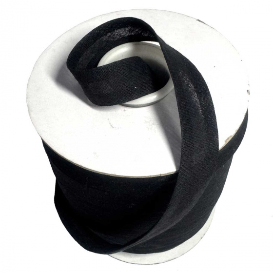 Biais replié coton 18 mm couleur noir