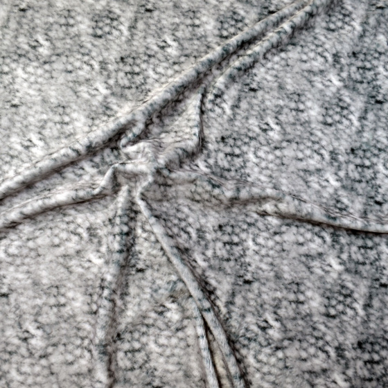 Tissu Minky, micro peluche, 380 gr/m2, largeur 155 cm,, motif Chat, coleur Grise