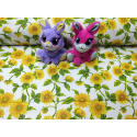 Tissu en coton au mètre, 125 g/m², largeur 160 cm, imprimé à fleurs