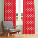 Tissu coton au métre couleur rouge coeurs mini blanche