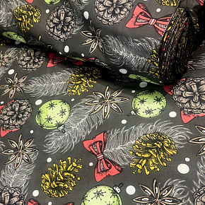 Tissus en coton de Noël au mètre, 160 cm motif Noël 22 graphite Tissus en coton de Noël au mètre, 160 cm motif Noël 22 graphite