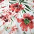 Tissu en coton au mètre, 125 g/m², largeur 160 cm, imprimé à fleurs sur fond blanc