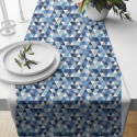 Tissu en coton uni au mètre, 125 g/m², largeur 160 cm, Triangulair bleu 2cm 