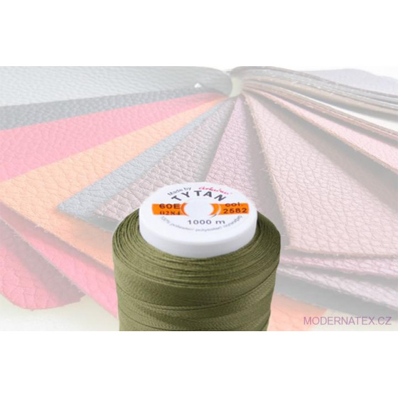 Čalounická šicí nitě TYTAN 60E 1000 m khaki  barva 2582