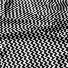 Tissu coton au métre couleur blanche zigzag noir