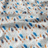 Tissu coton au métre couleur blanche plumes turquoise et jaune