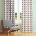 Tissu coton au métre imprimé Volants bleu et rouge sur blanche