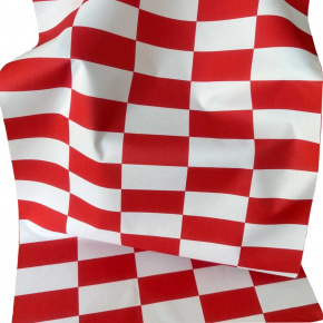 Tissu d'extérieur, déperlant pour transats et hamacs de jardin, Blanc-Rouge Damier 5x10 cm Tissu d'extérieur, déperlant pour transats et hamacs de jardin, Blanc-Rouge Damier 5x10 cm