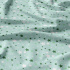 Tissu coton au mètre, 125 g/m², largeur 160 cm, imprimé Etoiles verte et menthol 