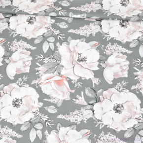 Tissu en coton au mètre, 125 g/m², largeur 160 cm, imprimé à fleurs