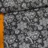 Tissu en coton au mètre, 125 g/m², largeur 160 cm, imprimé à ornement sur fond noir