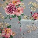 Tissu coton au métre imprimé Fleurs sur Gris