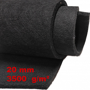 Feutrine technique 20 mm, 3500 g/m², largeur 100 cm, noir Feutrine technique 20 mm, 3500 g/m², largeur 100 cm, noir