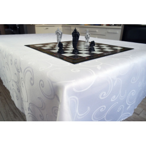 Nappe déperlante Vintage, 140x220 cm, couleur blanche, anti tache Nappe déperlante Vintage, 140x220 cm, couleur blanche, anti tache