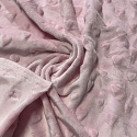 Tissu minky coeurs, 330 gr/m2, largeur 160 cm, rose clair