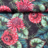 Tissu en coton au mètre, 125 g/m², largeur 160 cm, imprimé à chrysanthème noir