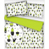 Tissu en coton au mètre, 125 g/m², largeur 160 cm, imprimé à cactus verte sur fond blanc
